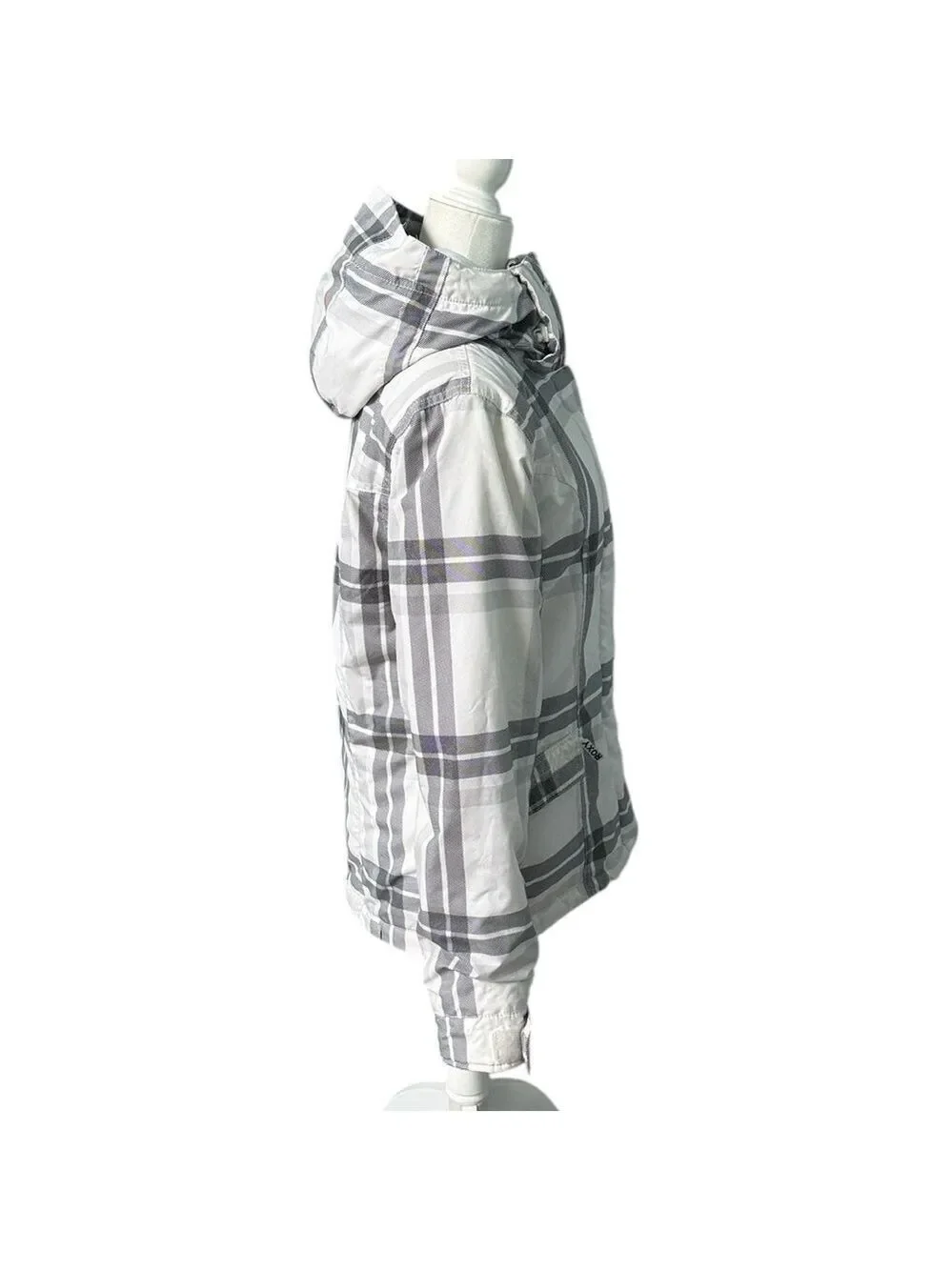 Roxy Ski Snowboarding White Black Grey Checkered Jacket Size Medium